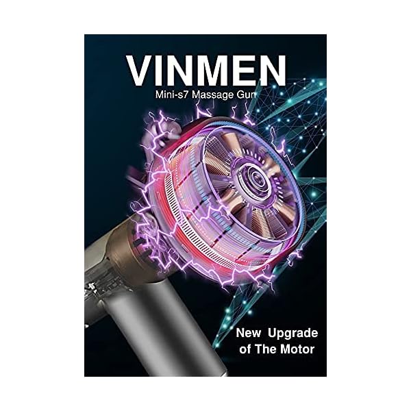 VINMEN Massage Gun【Newest 2022】 Mini Portable Body Muscle Massager Professional Deep Tissue Massage Gun for Pain Relief with 8 Attachment 6 Speeds.Small Size,Great Motivation.
