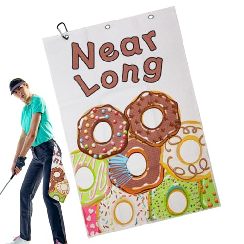 Toallas para bolsa de golf, toalla de microfibra con patrón de gofre, 40 x 60 cm, muy absorbente para los amantes del golf y golfistas, clip para cinturón o bolsa de palo de golf