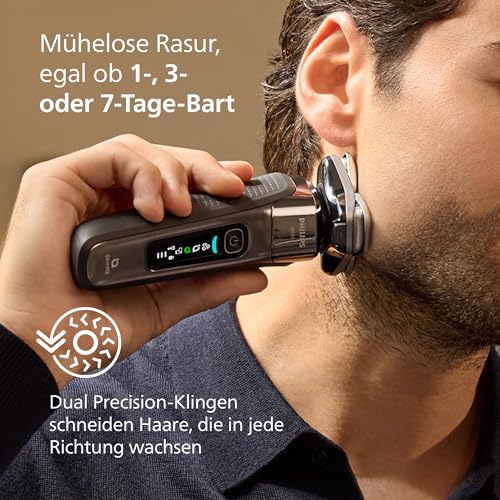 Philips Rasierer i9000, Elektrischer Nass-und Trockenrasierer für Herren mit integriertem Trimmer, dunkelgrau, Reinigungsstaion… – Ansicht 5