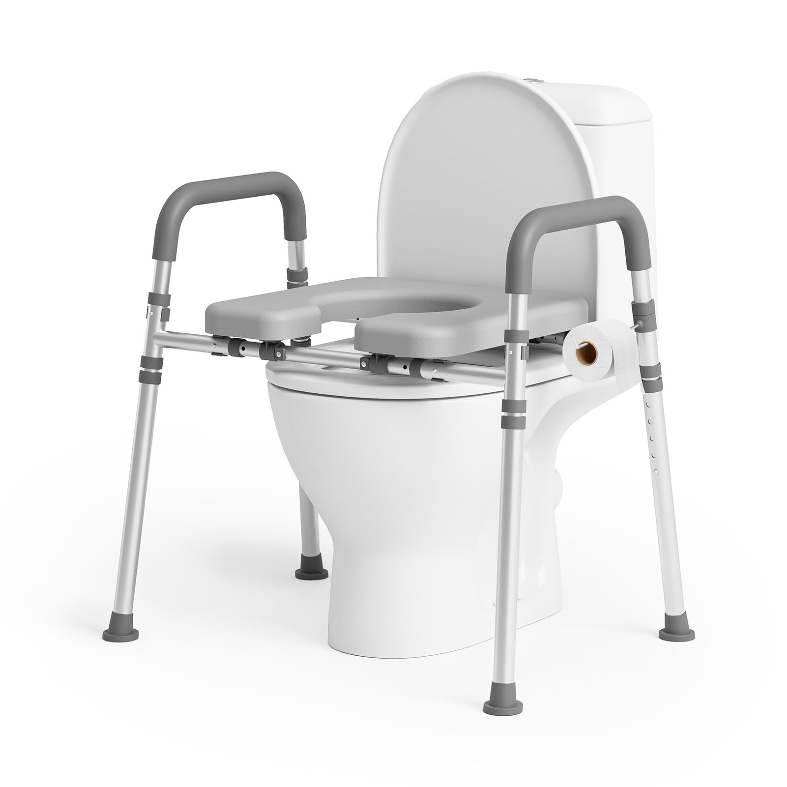 Toilet Seat Riser with Handles,Raised Toilet Seat for Seniors with Adjustable Height & Width, 400 lb Capacity Handicap Elevated Toilet Seat for Elderly, Pregnant, Fit Any Toilet