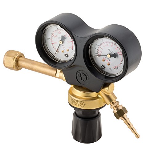 Reductor de presión CO2 Argon Mix con 2 manómetros profesional casquillo Italia hembra W21.80 rhi OXYTURBO GAS incluidos hasta 300 bares para soldadoras MIG/MAG/TIG Cover