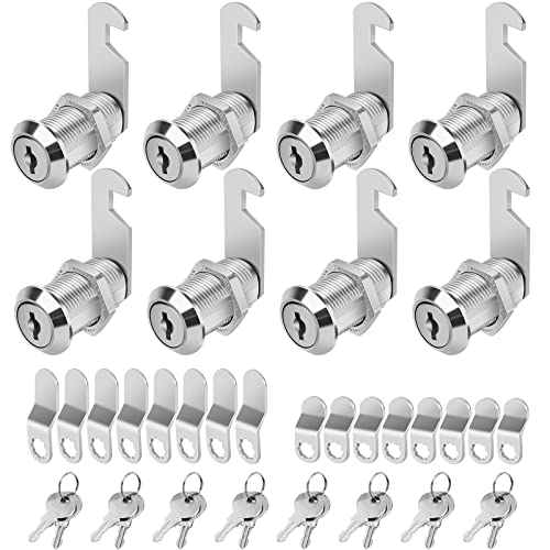 Image of Cylinnda Cabinet Locks with Keys, 1-1 /8 inch Cam Locks Keyed Alike, Quality Cabinet Cam Lock for RV Storage Locks Drawers Mailbox Toolbox Lock Replacement Set, Zinc Alloy (8 Pack, 1-1 /8 Inch)