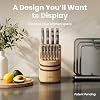 SMIRLY 15 Piece Knife Set with Block - Kitchen Knife Sets with Block and Sharpener - Heavy Duty Wooden Block with One-Piece Design Stainless Steel Knive Dishwasher Safe