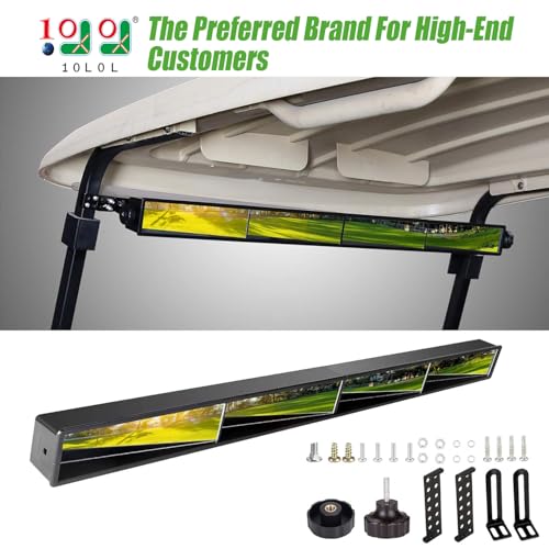 10L0L Universal Golf Cart 4 Panel Mirror for Yamaha, EZGO, Club Car, Wide Angle Interior Rear View Blind Spot Wink Mirror