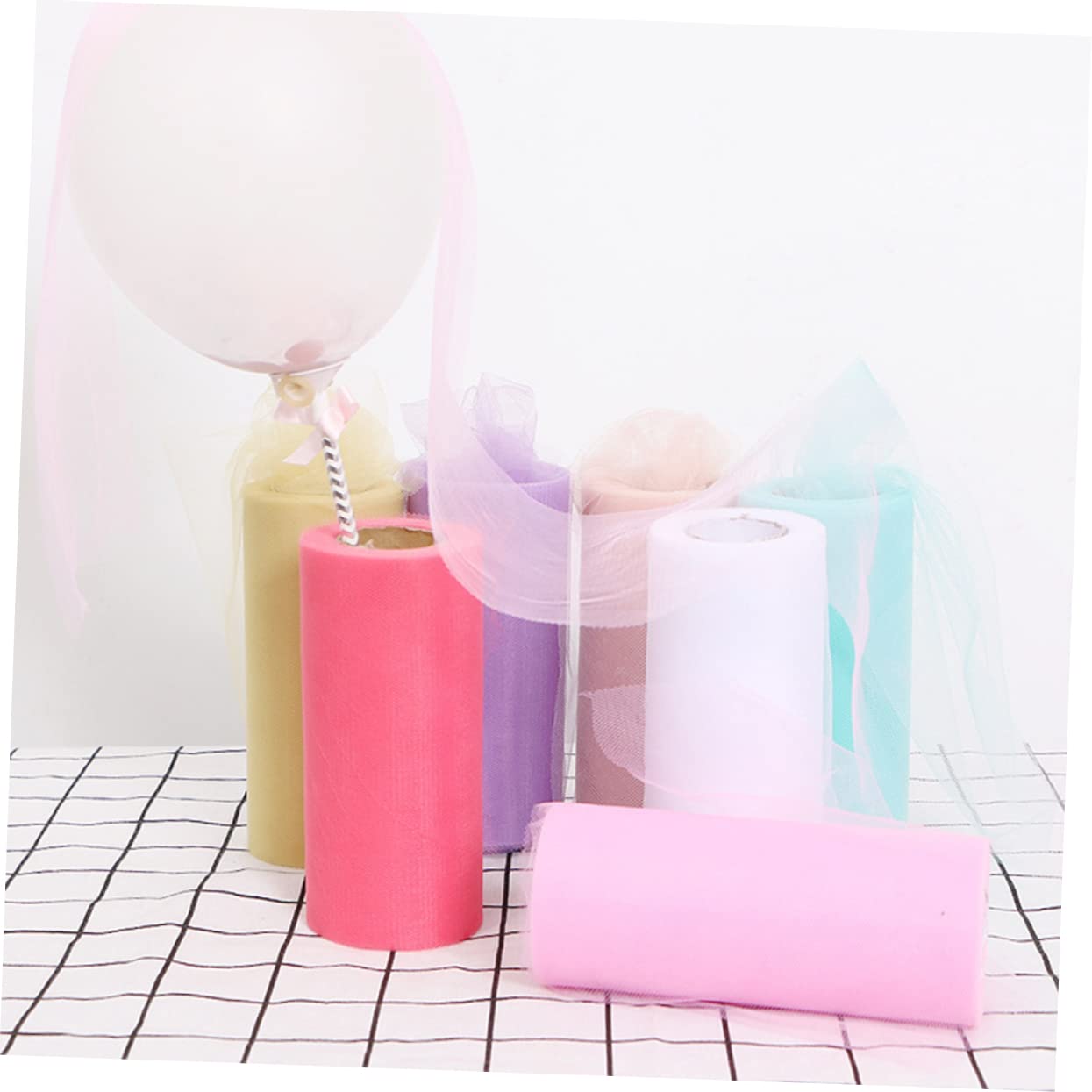 ULDIGI 25 Tulle Decoration Sheer Ribbons White Decor Tulle Craft Tulle Ribbon Tulle Wedding Dress Civil Wedding for Bride Wedding Tulle Glitter Tulle Wedding Decor DIY Tutu Craft Purple