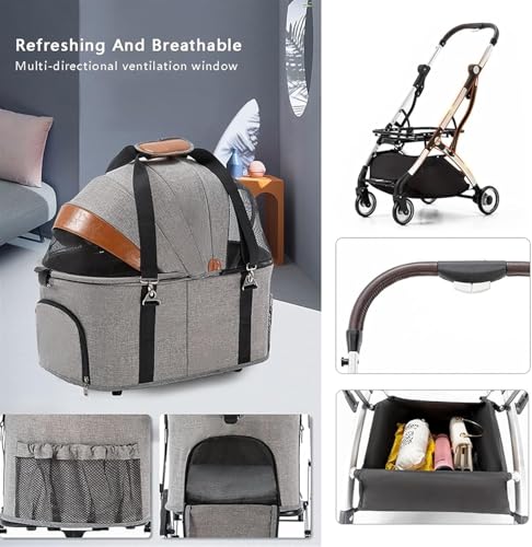 Cochecito para perros separable y multifuncional en elegante color gris 5