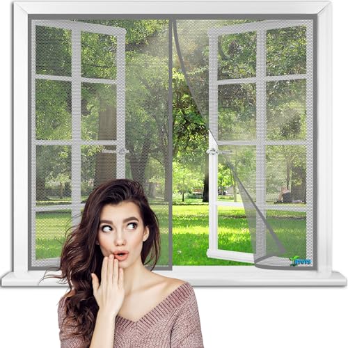 El Mejor Listado de Contraventanas los mejores 10. 42 ContraVentanas con Mosquitera 110 x 175 cm Cortina Mosquitera Magnética Para Puertas Protección Contra Insectos Puerta Balcón Sala Estar Patio Pegado【Gris】