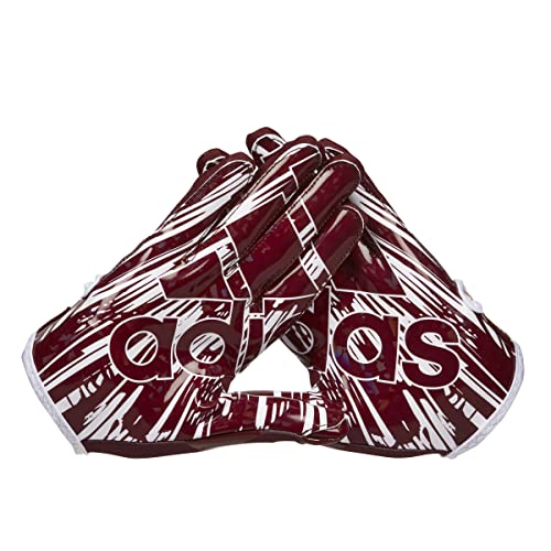 adidas Adizero 12 Adult Football Receiver Gloves, Maroon/White, Small - image 2