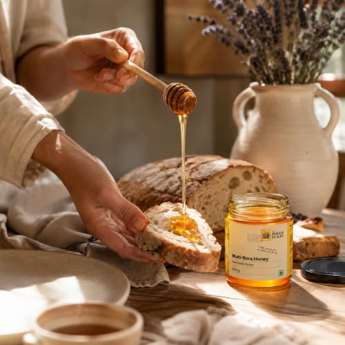Image of My Pahadi Dukan Raw Multi-Flora Forest Honey 250g, 100% Pure Unprocessed Himalayan Honey from Lahaul-Spiti, Rich in Antioxidants, No Added Sugar, No Preservatives, Boosts Immunity