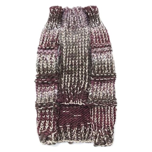 Image of Lulala Dog Sweater, Knitted Turtleneck Dog Clothes Cat Clothes Fashion Dog Supplies Cute Dog Clothes Knit Sweater for Small Dog (Wine, 10 Inch)