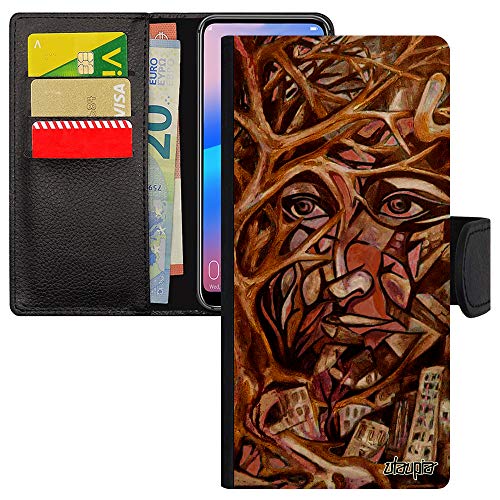 Coque Samsung Note 10 Lite en simili cuir avec fente pour cartes motif art abstrait