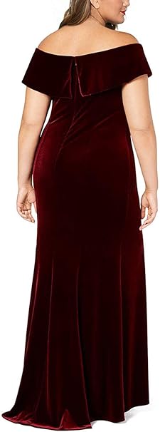 formal gown plus size velvet dress