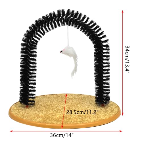 Image of Cat Scratcher,Cat Brushes for Indoor Cats,Self Groomer Scratching Board Scratch Pad,Cat Face Head Self Grooming Brush Post for Deshedding w /Cute Kitten Toy