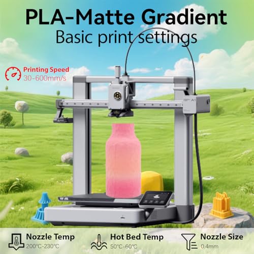 Image of Matte Rainbow Spring PLA 1.75mm 1kg 500mm /s High Speed 3D Printer Filament | Matte finish Gradient Pink Yellow Hide layer lines Low warp No tangle Color Change 1kg spool 2.2lbs for Bambu Creality AMS