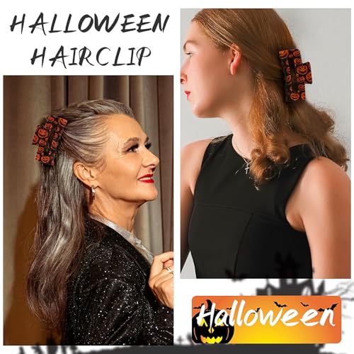 Halloween Hair Clips Square Hair Claw Clips for Thick Thin Hair Pumpkin Ghost Design Medium Claw Clips Strong Hold & Non-Slip Hair Styling Accessories for Women Girls Halloween Party Gifts 1PCS - Image 6