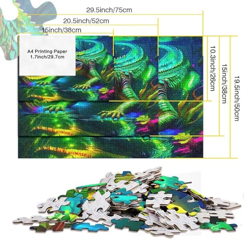 Reduce el estrés con este puzzle de caimán tropical de 1000 piezas y escena nocturna 2