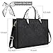 Laptop Bag for Women 15.6 Inch Tote Waterproof Leather Computer Business Lightweight Office Briefcase Large Capacity Handbag Shoulder Black