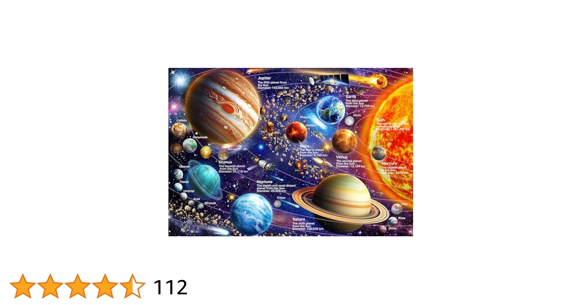 Amazon | JOYZEXY 100ピースパズル 4-8-10歳のお子様向け 太陽系