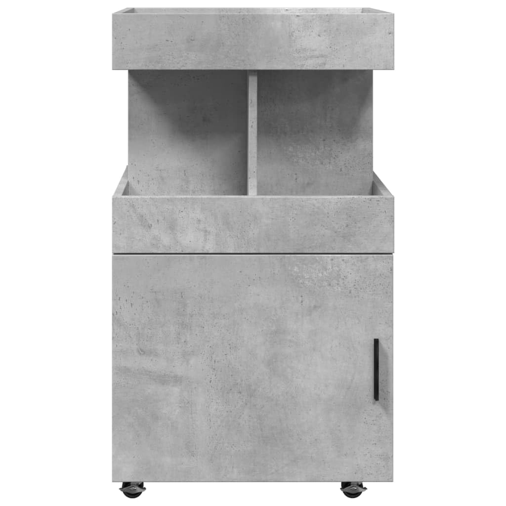 vidaXL Carrello Bar Grigio Cemento 50x41x89 cm in Legno Multistrato