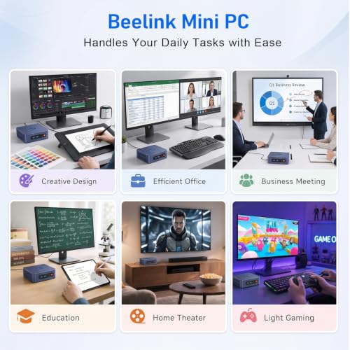 Beelink SER3 Mini PC AMD Ryzen 3500U Mini Computers, 16G DDR4 480G PCIe3.0 SSD, Dual HDMI 4K 60HZ Display, WiFi 5 BT5.0 Home Office Business Desktop PC - image 9
