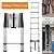 12.5ft Extension Ladder Aluminum Telescoping Step Ladder Adjustable Height, Folded 2.8ft, 330lbs Max Load Capacity, EN131, Portable Extendable Ladder for Home, Office, Outdoor