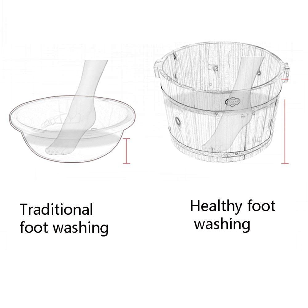 Wiadro do kąpieli z naturalnego drewna, drewniane beczki Umywalka do pedicure Pachnąca jodła Beczka do kąpieli do stóp z pokrywką Pogrubiająca stopa dla dorosłych Drewno z litego drewna Umywalka z