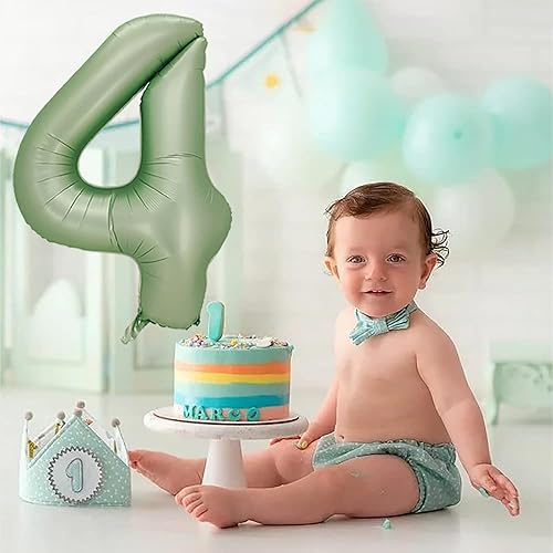 Miniatura 5 de Globo del número 4, globos de número grande de 40 pulgadas, decoración de fiesta de cumpleaños de 4 años, decoración de letrero de cumpleaños de 4