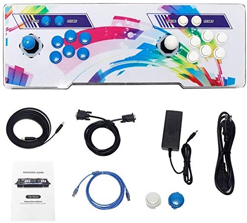 SeeKool 2400 Juegos clásicos Consola de Videojuegos, Pandora's Box 9s+ Multijugador Arcade Game Console, 2 Joystick Partes de la Fuente de alimentación HDMI y VGA y Salida USB, Compatible con PS3