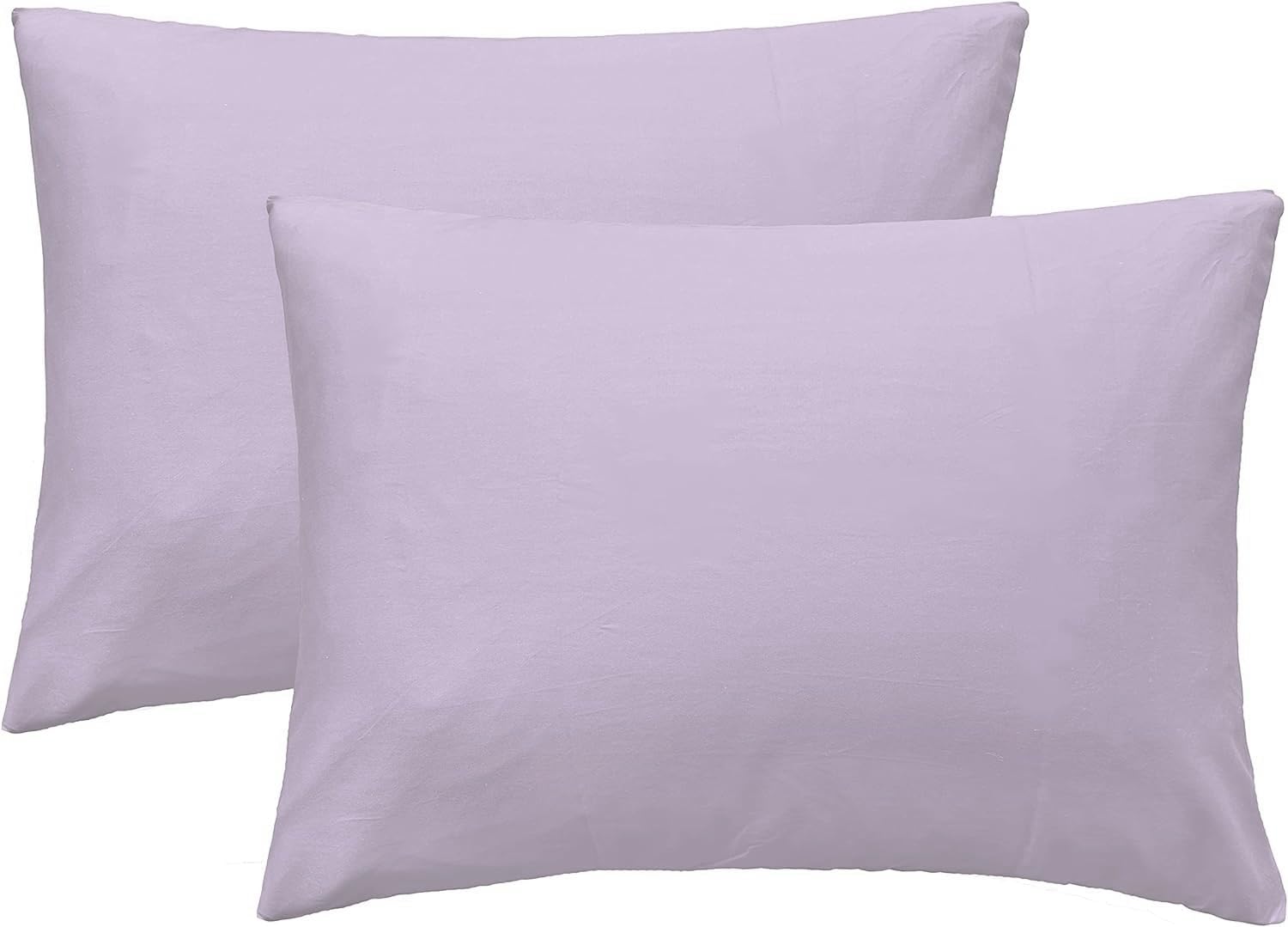 Toddler Travel Pillow 12 x 16 Inches - 400 Thread Count Egyptian Cotton 2 Piece Travel Pillowcase with Zipper Closure Small Pillow Cases Wrinkle Resistant - Lavender