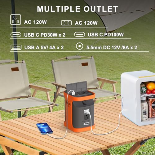 150Wh Portable Power Station, 40000mAh Lithium Battery Power Supply with 110V AC, DC, USB-C, PD Interface for CPAP Home Blackout LED Light Emergency Backup Outdoor Travel Camping - Image 3