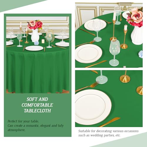 Nappe Ronde de 228 cm Vert Tissu Polyester de Qualité Supérieure Pack de 6 - 6