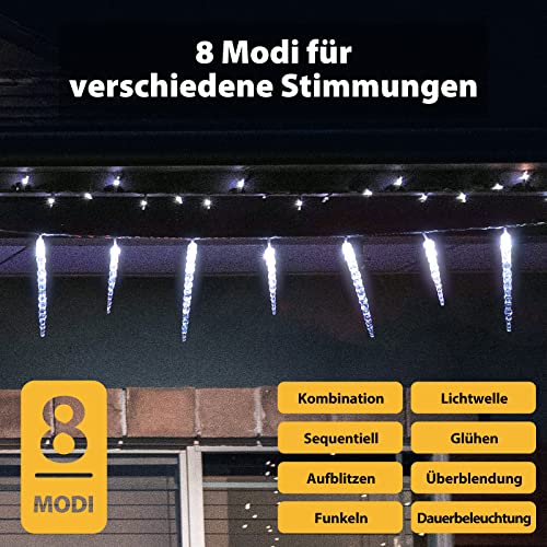 Guirlande lumineuse d'extérieur glaçons 40 LED 10m pour balcon