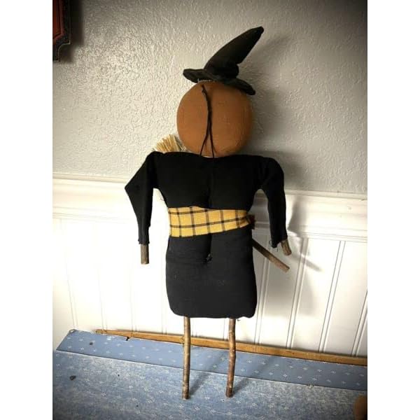   Primitives-Supplies-for-Grubby-Primitive-Rustic-Fall-Halloween-EEK-Pumpkin-Witch-Scare-Crow-Doll-17-for-Holiday-Kitchen-Farhouse-Home-Decor