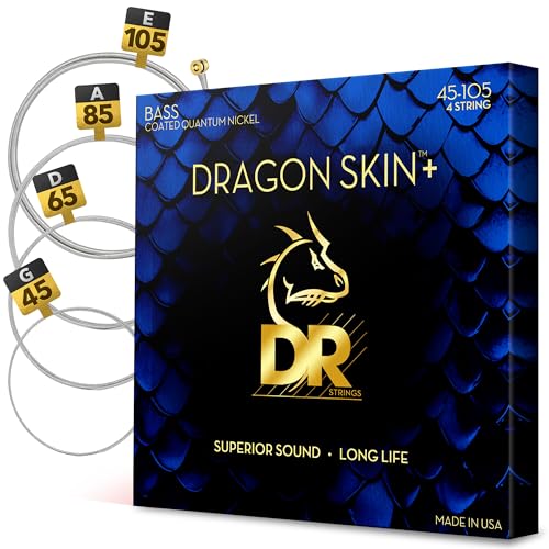DR Strings Bass Guitar Strings | DRAGON SKIN+ Coated Quantum Nickel | DBQ-45 | Superior Sound with...