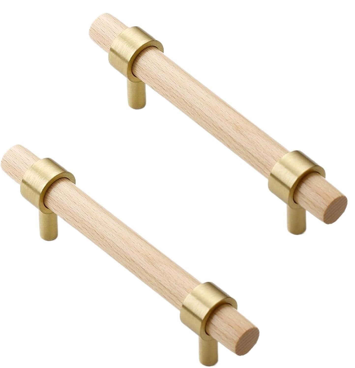 ERERE Wooden Cabinet Drawer Pulls,Furniture Handles for Kitchen Cupboard(Wood,Hole Center 320mm)