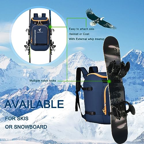 image for XIANFENGNIAO Ski Boot Bag, 50L Ski Boot Travel Backpack, Waterproof Sk