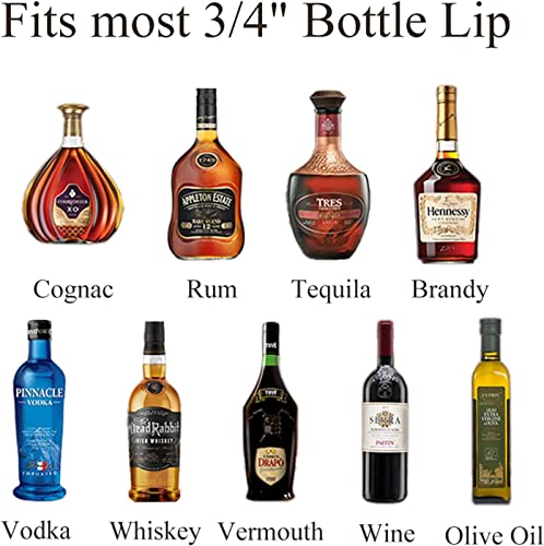 Image of Pafusen 6 Pack Liquor Bottle Pourers, Liquor Pour Spout for Liquor Bottles, Stainless Steel Olive oil Dispenser Spout, Alcohol Pourer Spouts Dust Caps Long Covers, Sliver