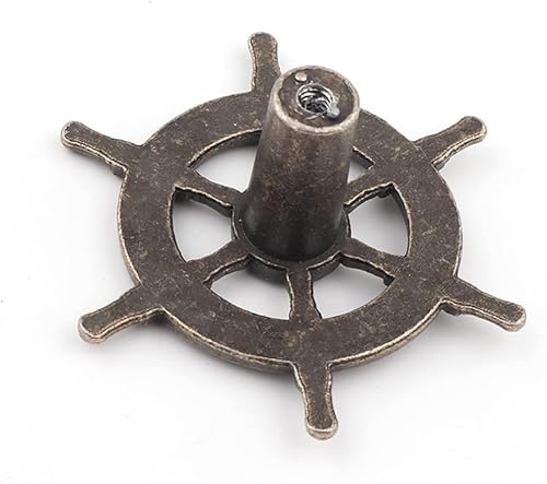 Miniatura 4 de WenRan Barra antigua de 2.126 in de diámetro, gancho de pared creativo de un solo agujero, manija para volante, manija de aleación de zinc, manija