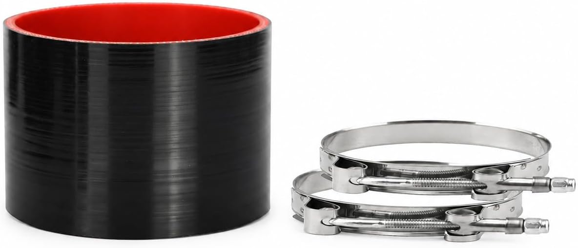Ucreative Straight ID: 4.0" (101.6mm) Silicone Hose Coupler High Temperature 4-ply with T-Bolt Clamp