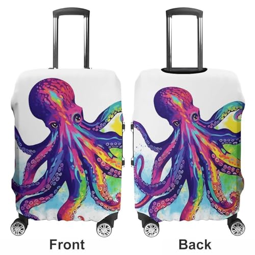 Colorful Octopus Printed Luggage Cover Protector, Fits 18-32 Inch Luggage3