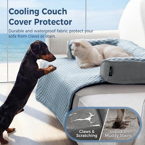 Image of XLarge Dog Cooling Bed for Sofa, 45x37 Inch Pets Couch Cover Mat