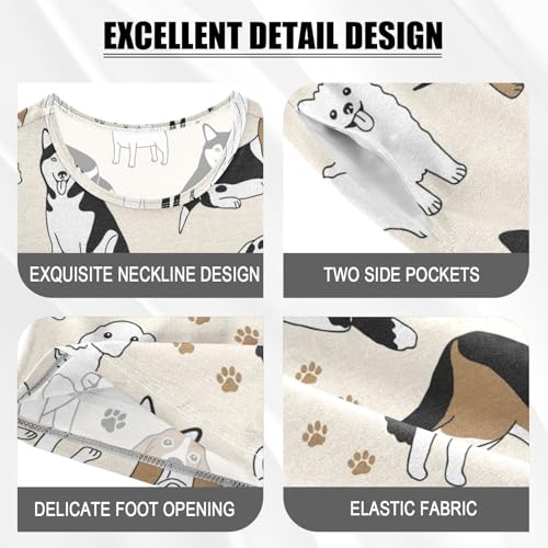 Pajama Short Sets Cute Dogs Soft Cotton Summer Sleepwear 2 Piece PJS Size 5-14T3