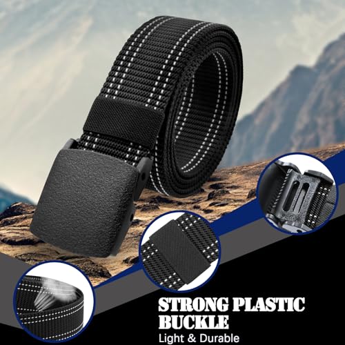 Military Tactical Nylon Mens Belt - Adjustable Web Belts with Non-Metal Buckle for Outdoor Sports, Training, 59 Inches Length3