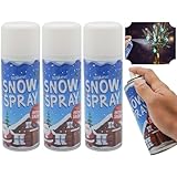 SRV Hub 3x X 250ml each Cans of Christmas DIY Snow Sprays, Fake Snow Spray Artificial Decoration for Real Snow Effect Tree Wreaths Party Festive Xmas Glass Windows