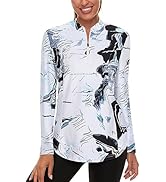 Misyula Womens Golf Shirts 1/4 Zip Sun Protection Quick Dry Tennis Running Athletic Workout Tops