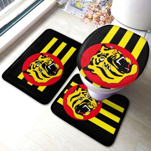 阪神タイガース 3点セット トイレマット フタカバー 便座カバー 足元マット U型 O型 拭ける 滑り止め 通用型 吸水 洗える 速乾 浴室マットおしゃれ かわいい 40x60cm