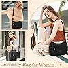 KTUEOV Sac Bandoulière Femme, Leger Sac à Main en Nylon Impermeable Sac Besace Loisir avec 10 Comparitments Sac Multipoches Bandoulière Réglable, Sacoche Femme Bandoulière avec Large Sangle-Noir #1