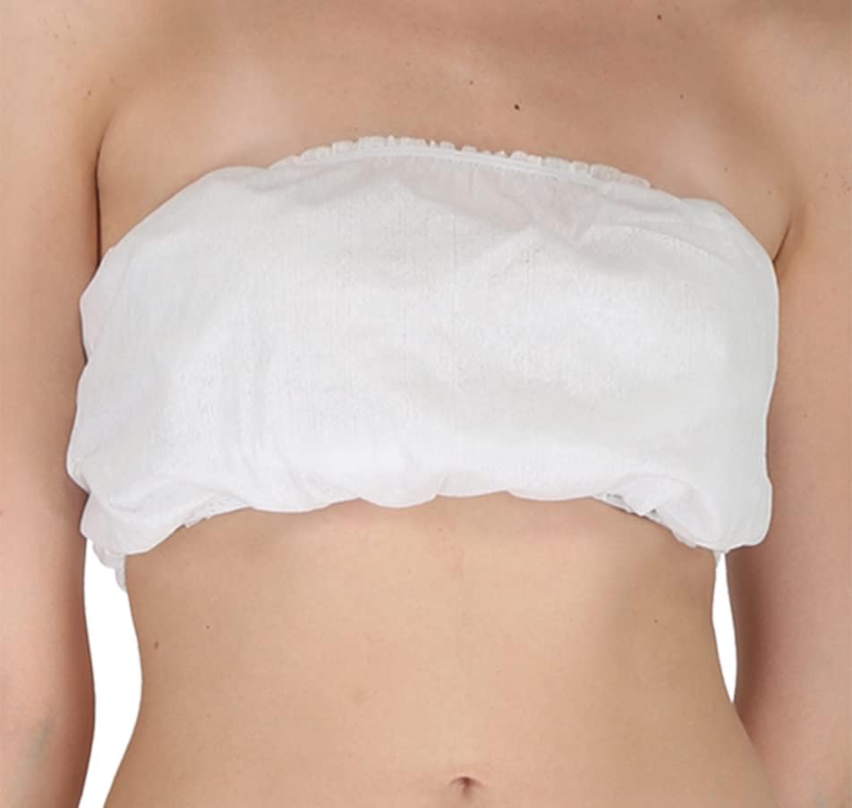 doberyl Pack of 10 Disposable Cotton Spunlace Bra for Women's and Girls Travelling Spa Body Massage Surgeries Maternity Free Size White-picture-12