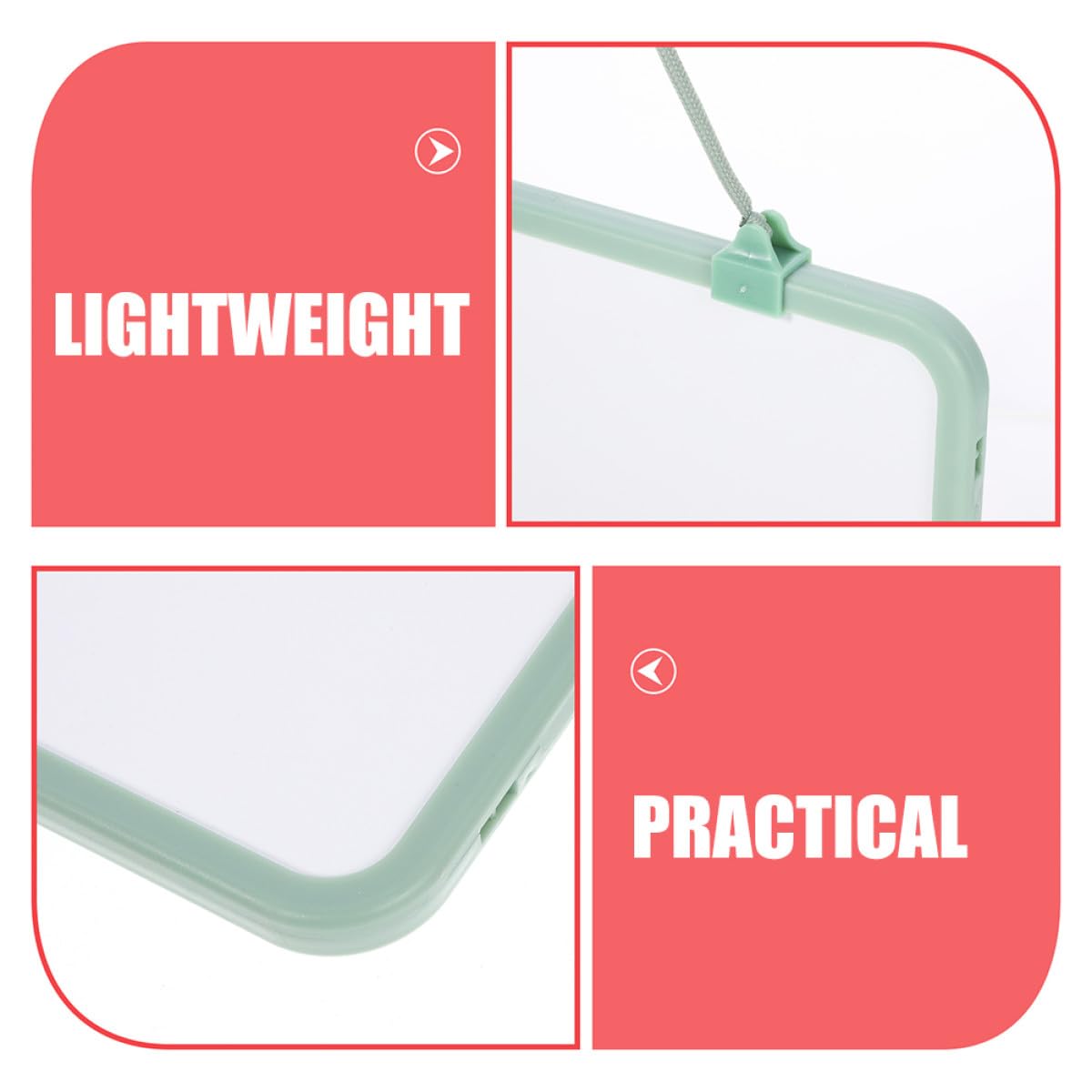 Didiseaon Tableaux Blancs Effaçables à Sec Double Face en Plastique Lot de 2 Corde Suspendue pour Écrire et Dessiner pour Bureau et Étudiants