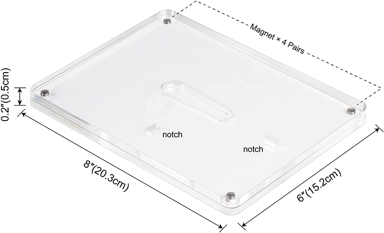 Boxalls 6x8 Inches Acrylic Picture Frame with Stand - 3 Pack, Clear Photo Frame with Magnets for Tabletop Display Horizontally or Vertically